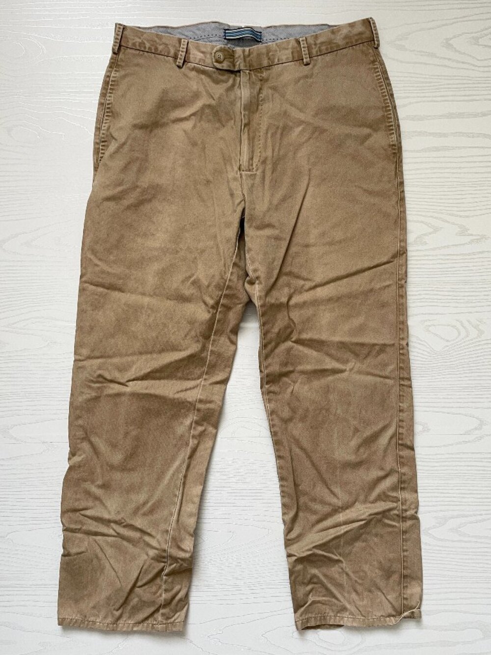 Peter Millar Men's Raleigh Washed Twill Pant 34x28.75 Beige Pima Cotton Chino